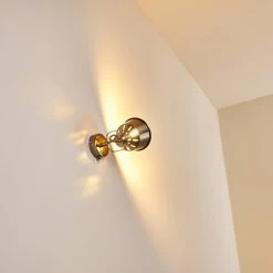 Hofstein Safari Wandleuchte Chrom gebürstet, 1-flammig -Wandleuchten Verkaufsgeschäft safari wandleuchte h3012963 do4 19