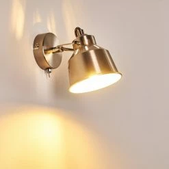 Hofstein Safari Wandleuchte Chrom gebürstet, 1-flammig -Wandleuchten Verkaufsgeschäft safari wandleuchte h3012963 do4 2