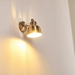 Hofstein Safari Wandleuchte Chrom gebürstet, 1-flammig -Wandleuchten Verkaufsgeschäft safari wandleuchte h3012963 do4 20