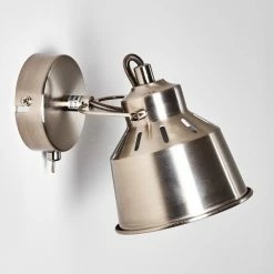 Hofstein Safari Wandleuchte Chrom gebürstet, 1-flammig -Wandleuchten Verkaufsgeschäft safari wandleuchte h3012963 do4 24