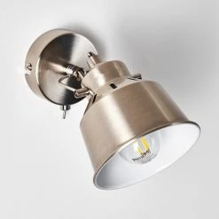 Hofstein Safari Wandleuchte Chrom gebürstet, 1-flammig -Wandleuchten Verkaufsgeschäft safari wandleuchte h3012963 do4 4