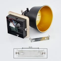 Hofstein Safari Wandleuchte Chrom, Schwarz, Holz hell, 1-flammig -Wandleuchten Verkaufsgeschäft safari wandleuchte h3580899 4