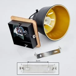 Hofstein Safari Wandleuchte Chrom, Schwarz, Naturfarben, 1-flammig -Wandleuchten Verkaufsgeschäft safari wandleuchte h3580974 4