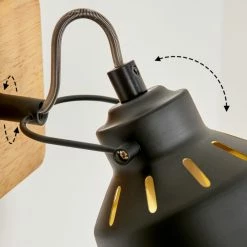 Hofstein Safari Wandleuchte Chrom, Schwarz, Naturfarben, 1-flammig -Wandleuchten Verkaufsgeschäft safari wandleuchte h3580974 5