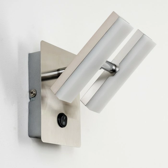 Hofstein Sakami Wandleuchte LED Nickel-Matt, 2-flammig 5 Hofstein Sakami Wandleuchte LED Nickel-Matt, 2-flammig – Bild 5