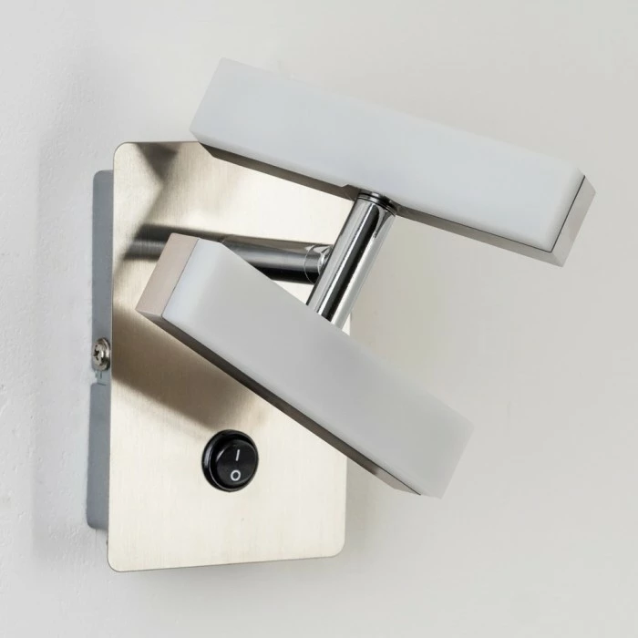 Hofstein Sakami Wandleuchte LED Nickel-Matt, 2-flammig 6 Hofstein Sakami Wandleuchte LED Nickel-Matt, 2-flammig – Bild 6