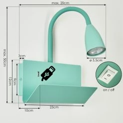 Hofstein Sarnen Wandleuchte Blau, 1-flammig -Wandleuchten Verkaufsgeschäft sarnen wandleuchte h3549100 3