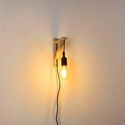 Hofstein Sasagawa Wandleuchte Schwarz, Holz hell, 1-flammig -Wandleuchten Verkaufsgeschäft sasagawa wandleuchte h3359419 11