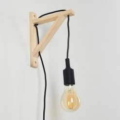 Hofstein Sasagawa Wandleuchte Schwarz, Holz hell, 1-flammig -Wandleuchten Verkaufsgeschäft sasagawa wandleuchte h3359419 12