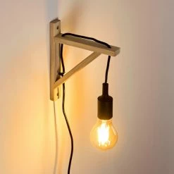 Hofstein Sasagawa Wandleuchte Schwarz, Holz hell, 1-flammig -Wandleuchten Verkaufsgeschäft sasagawa wandleuchte h3359419 14