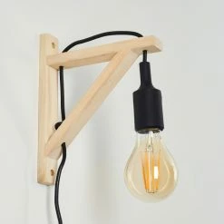 Hofstein Sasagawa Wandleuchte Schwarz, Holz hell, 1-flammig -Wandleuchten Verkaufsgeschäft sasagawa wandleuchte h3359419 4