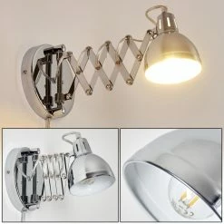 Hofstein Saxon Wandleuchte Chrom, 1-flammig