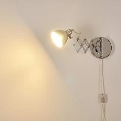 Hofstein Saxon Wandleuchte Chrom, 1-flammig -Wandleuchten Verkaufsgeschäft saxon wandleuchte h3279885 do1 12