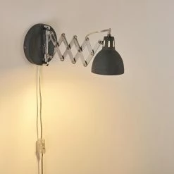 Hofstein Saxon Wandleuchte Grau, 1-flammig -Wandleuchten Verkaufsgeschäft saxon wandleuchte h3279922 do1 3