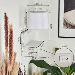 Hofstein Schonenwerd Wandleuchte Wei&szlig;, 1-flammig -Wandleuchten Verkaufsgeschäft schonenwerd wandleuchte h3549612 3