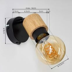 Hofstein Sezze Wandleuchte Schwarz, 1-flammig -Wandleuchten Verkaufsgeschäft sezze wandleuchte h3403174 3