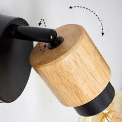 Hofstein Sezze Wandleuchte Schwarz, 1-flammig -Wandleuchten Verkaufsgeschäft sezze wandleuchte h3403174 5