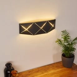 Hofstein Shouver Wandleuchte LED Schwarz, 1-flammig -Wandleuchten Verkaufsgeschäft shouver wandleuchte h3375266 3