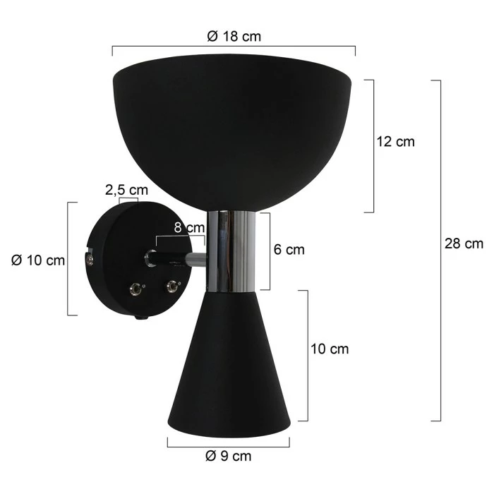 Steinhauer Anne Fastlåst Wandleuchte Schwarz, 2-flammig 6 Steinhauer Anne Fastlåst Wandleuchte Schwarz, 2-flammig – Bild 6