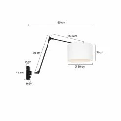 Steinhauer Prestige Chic Wandleuchte Schwarz, 1-flammig -Wandleuchten Verkaufsgeschäft steinhauer prestige chic wandleuchte 8120zw 4