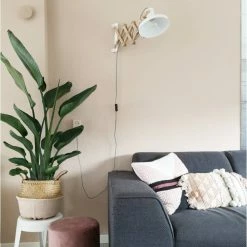 Steinhauer Woody Wandleuchte Wei&szlig;, Holz hell, 1-flammig -Wandleuchten Verkaufsgeschäft steinhauer woody wandleuchte 7900be 4