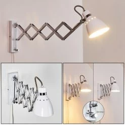 Hofstein Stranderott Wandleuchte Chrom, Weiß, 1-flammig