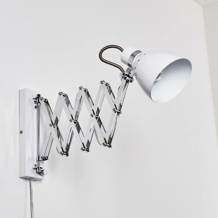 Hofstein Stranderott Wandleuchte Chrom, Weiß, 1-flammig 14 Hofstein Stranderott Wandleuchte Chrom, Weiß, 1-flammig – Bild 14