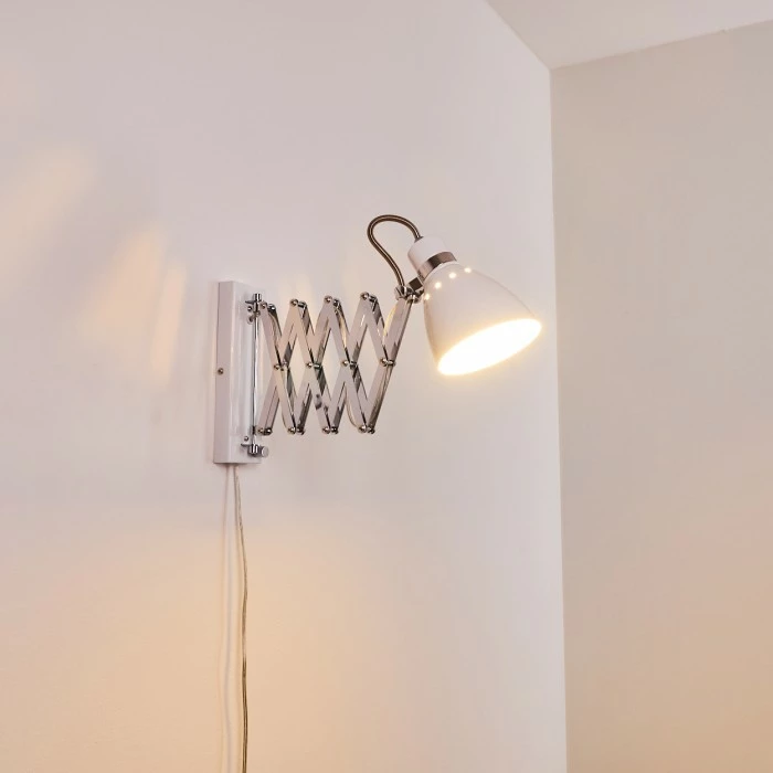 Hofstein Stranderott Wandleuchte Chrom, Weiß, 1-flammig 22 Hofstein Stranderott Wandleuchte Chrom, Weiß, 1-flammig – Bild 22