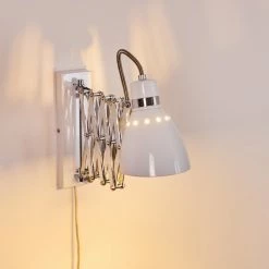 Hofstein Stranderott Wandleuchte Chrom, Weiß, 1-flammig 50 Hofstein Stranderott Wandleuchte Chrom, Weiß, 1-flammig -Wandleuchten Verkaufsgeschäft stranderott wandleuchte h3288788 do1 24