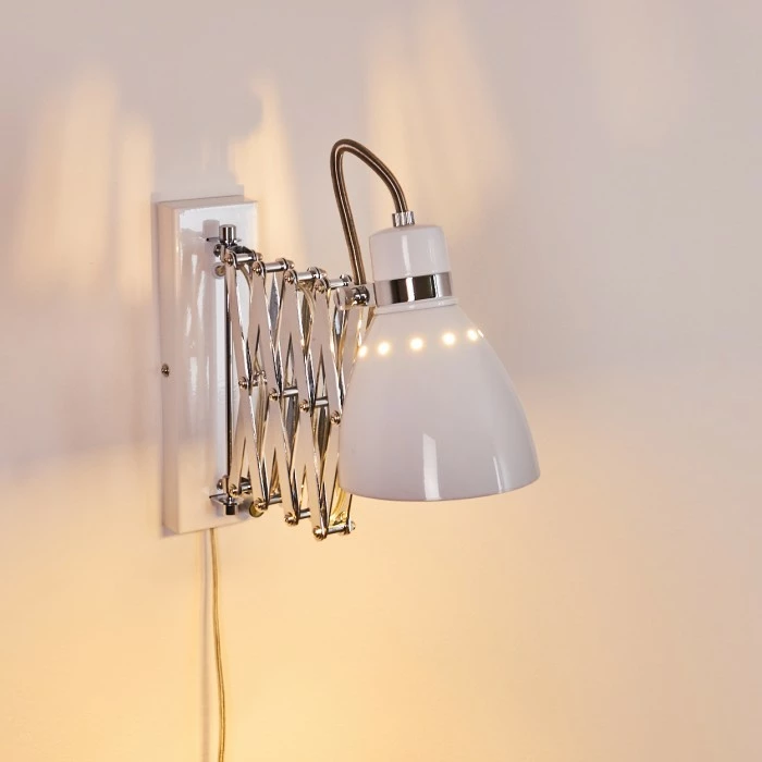 Hofstein Stranderott Wandleuchte Chrom, Weiß, 1-flammig 25 Hofstein Stranderott Wandleuchte Chrom, Weiß, 1-flammig – Bild 25