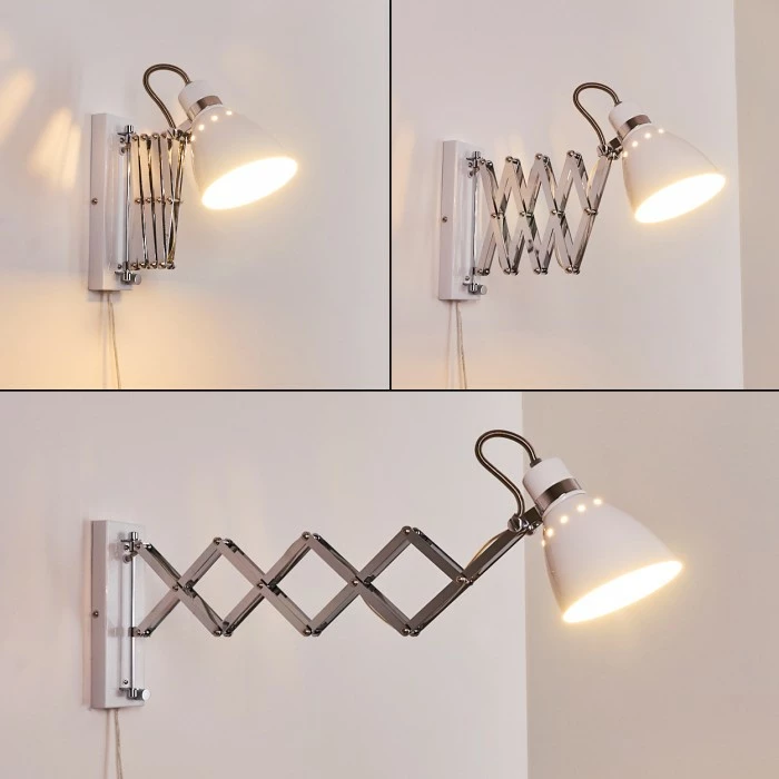 Hofstein Stranderott Wandleuchte Chrom, Weiß, 1-flammig 4 Hofstein Stranderott Wandleuchte Chrom, Weiß, 1-flammig – Bild 4