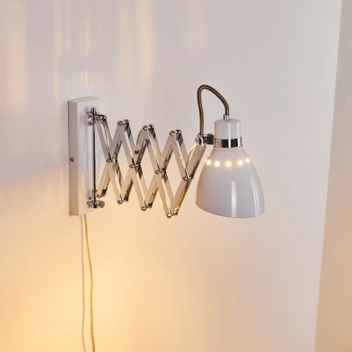 Hofstein Stranderott Wandleuchte Chrom, Weiß, 1-flammig 8 Hofstein Stranderott Wandleuchte Chrom, Weiß, 1-flammig – Bild 8