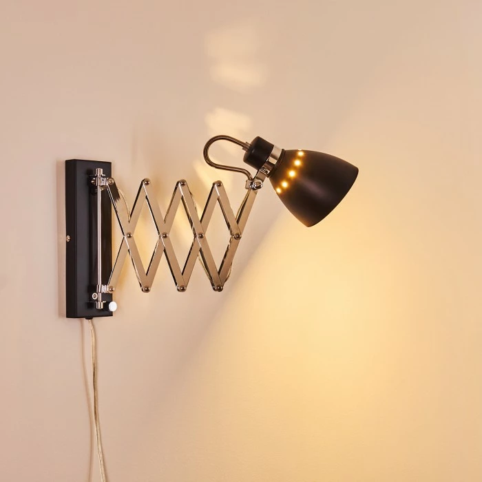 Hofstein Stranderott Wandleuchte Chrom, Schwarz, 1-flammig 19 Hofstein Stranderott Wandleuchte Chrom, Schwarz, 1-flammig – Bild 19