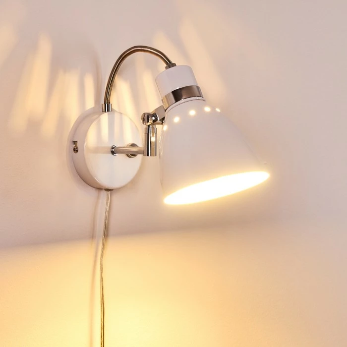 Hofstein Stranderott Wandleuchte Chrom, Weiß, 1-flammig 13 Hofstein Stranderott Wandleuchte Chrom, Weiß, 1-flammig – Bild 13