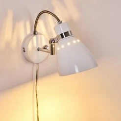 Hofstein Stranderott Wandleuchte Chrom, Weiß, 1-flammig 25 Hofstein Stranderott Wandleuchte Chrom, Weiß, 1-flammig -Wandleuchten Verkaufsgeschäft stranderott wandleuchte h3288849 do1 3