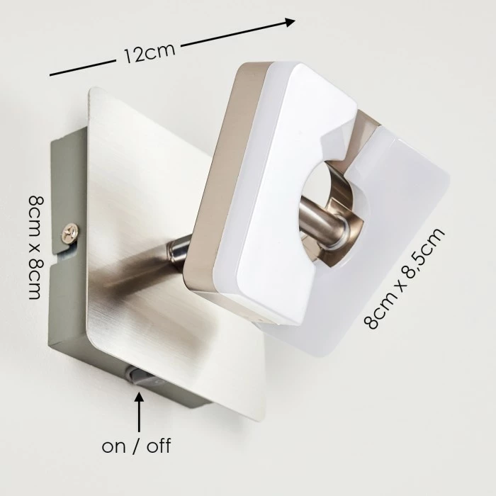 Hofstein Sumoas Wandleuchte LED Nickel-Matt, 1-flammig 2 Hofstein Sumoas Wandleuchte LED Nickel-Matt, 1-flammig – Bild 2