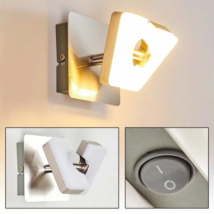 Hofstein Sumoas Wandleuchte LED Nickel-Matt, 1-flammig 23 Hofstein Sumoas Wandleuchte LED Nickel-Matt, 1-flammig – Bild 23