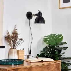 Hofstein Tilton Wandleuchte Nickel-Matt, Schwarz, 1-flammig -Wandleuchten Verkaufsgeschäft tilton wandleuchte h3315446 12