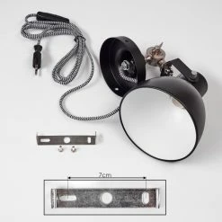 Hofstein Tilton Wandleuchte Nickel-Matt, Schwarz, 1-flammig -Wandleuchten Verkaufsgeschäft tilton wandleuchte h3315446 4