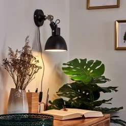 Hofstein Tilton Wandleuchte Nickel-Matt, Schwarz, 1-flammig -Wandleuchten Verkaufsgeschäft tilton wandleuchte h3315446 8