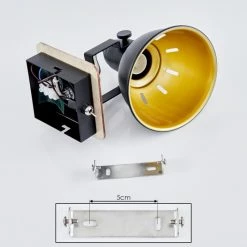 Hofstein Tina Wandleuchte Chrom, Schwarz, Holz hell, 1-flammig -Wandleuchten Verkaufsgeschäft tina wandleuchte h3581018 4