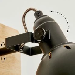 Hofstein Tina Wandleuchte Chrom, Schwarz, Holz hell, 1-flammig -Wandleuchten Verkaufsgeschäft tina wandleuchte h3581018 5