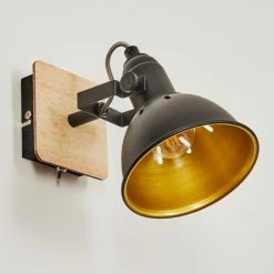 Hofstein Tina Wandleuchte Chrom, Schwarz, Holz hell, 1-flammig -Wandleuchten Verkaufsgeschäft tina wandleuchte h3581018 7