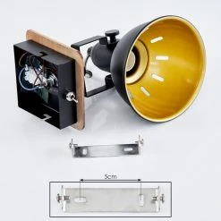 Hofstein Tina Wandleuchte Chrom, Schwarz, Holz dunkel, 1-flammig -Wandleuchten Verkaufsgeschäft tina wandleuchte h3581056 4