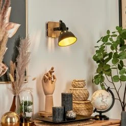 Hofstein Tina Wandleuchte Chrom, Schwarz, Naturfarben, 1-flammig -Wandleuchten Verkaufsgeschäft tina wandleuchte h3581094 6