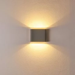 Hofstein Tinglev Wandleuchte LED Grau, 2-flammig -Wandleuchten Verkaufsgeschäft tinglev wandleuchte h3304211 do1 11