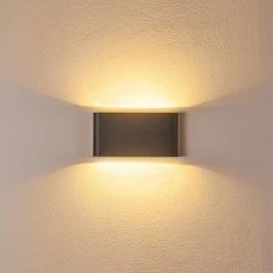 Hofstein Tinglev Wandleuchte LED Anthrazit, 2-flammig -Wandleuchten Verkaufsgeschäft tinglev wandleuchte h3304259 do1 11