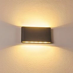 Hofstein Tinglev Wandleuchte LED Anthrazit, 2-flammig -Wandleuchten Verkaufsgeschäft tinglev wandleuchte h3304259 do1 6