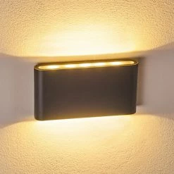 Hofstein Tinglev Wandleuchte LED Anthrazit, 2-flammig -Wandleuchten Verkaufsgeschäft tinglev wandleuchte h3304259 do1 7