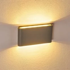 Hofstein Tinglev Wandleuchte LED Grau, 2-flammig -Wandleuchten Verkaufsgeschäft tinglev wandleuchte h3304273 do1 7
